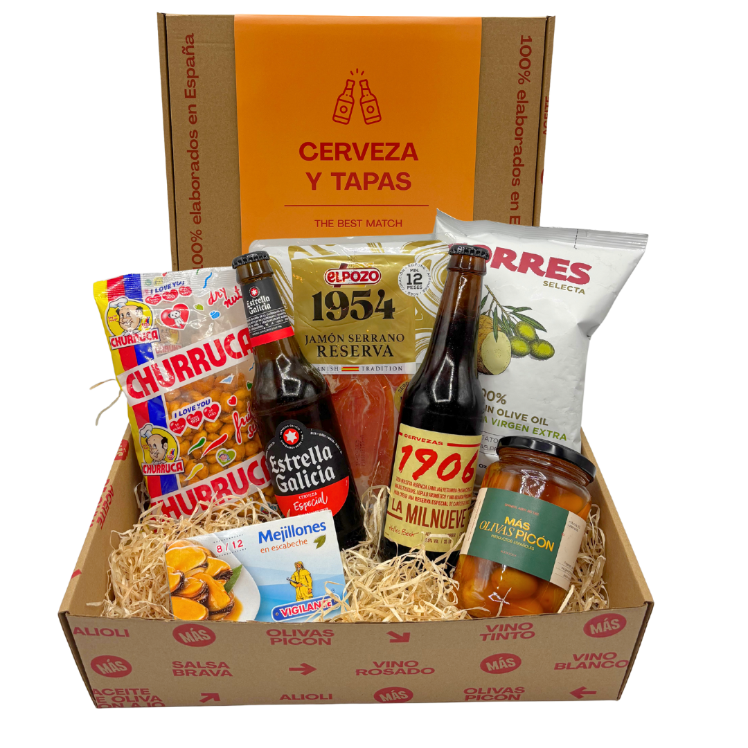 cerveza y tapas geschenkkörb 