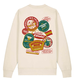 Sudadera de cuello redondo color crema La Fammilia