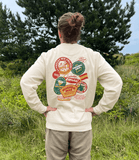 Sudadera de cuello redondo color crema La Fammilia