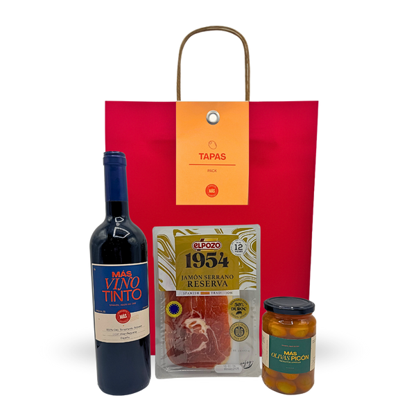 vino jamón serrano olivas