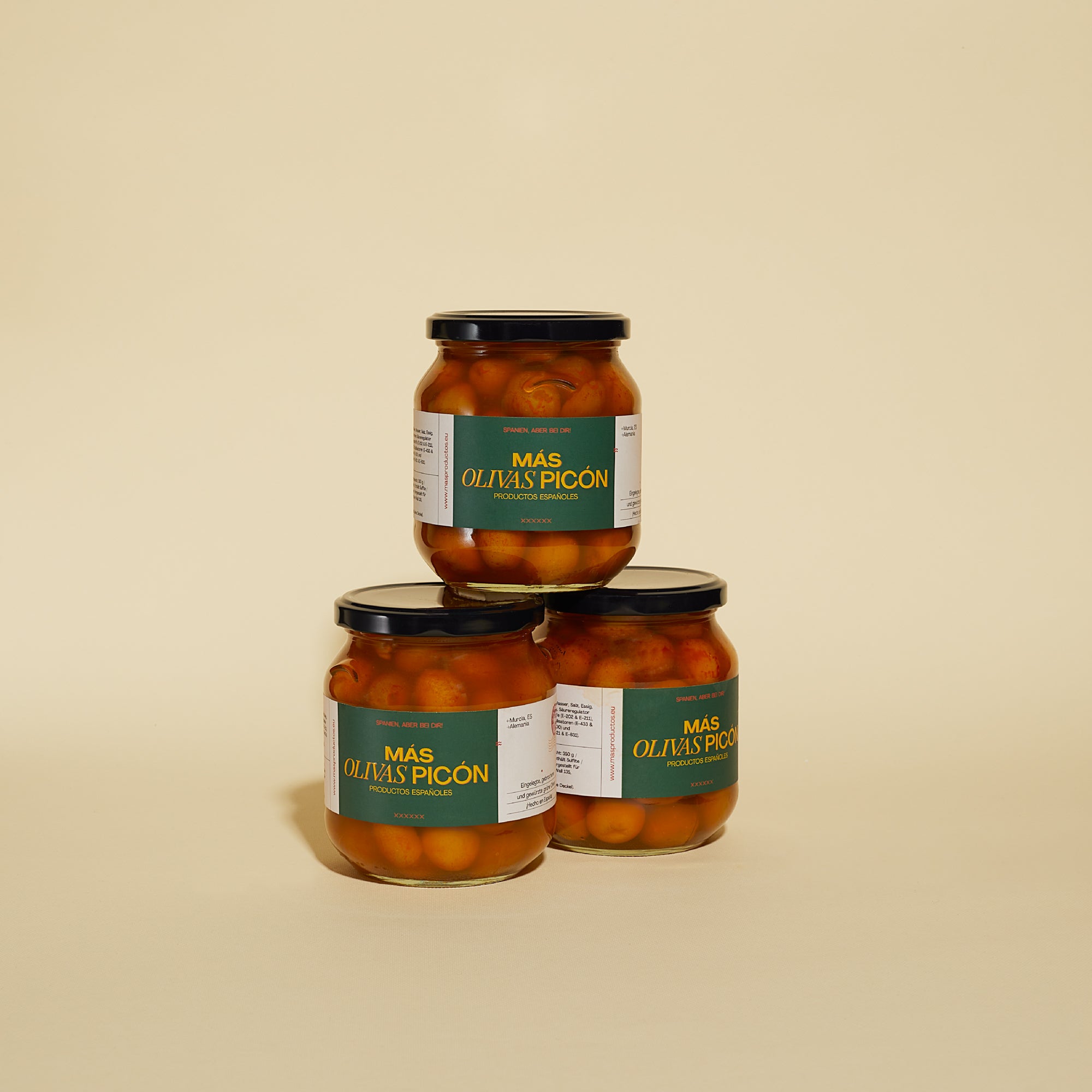 Más Olivas Picón. Eingelegte Grüne Oliven 3 x 650g