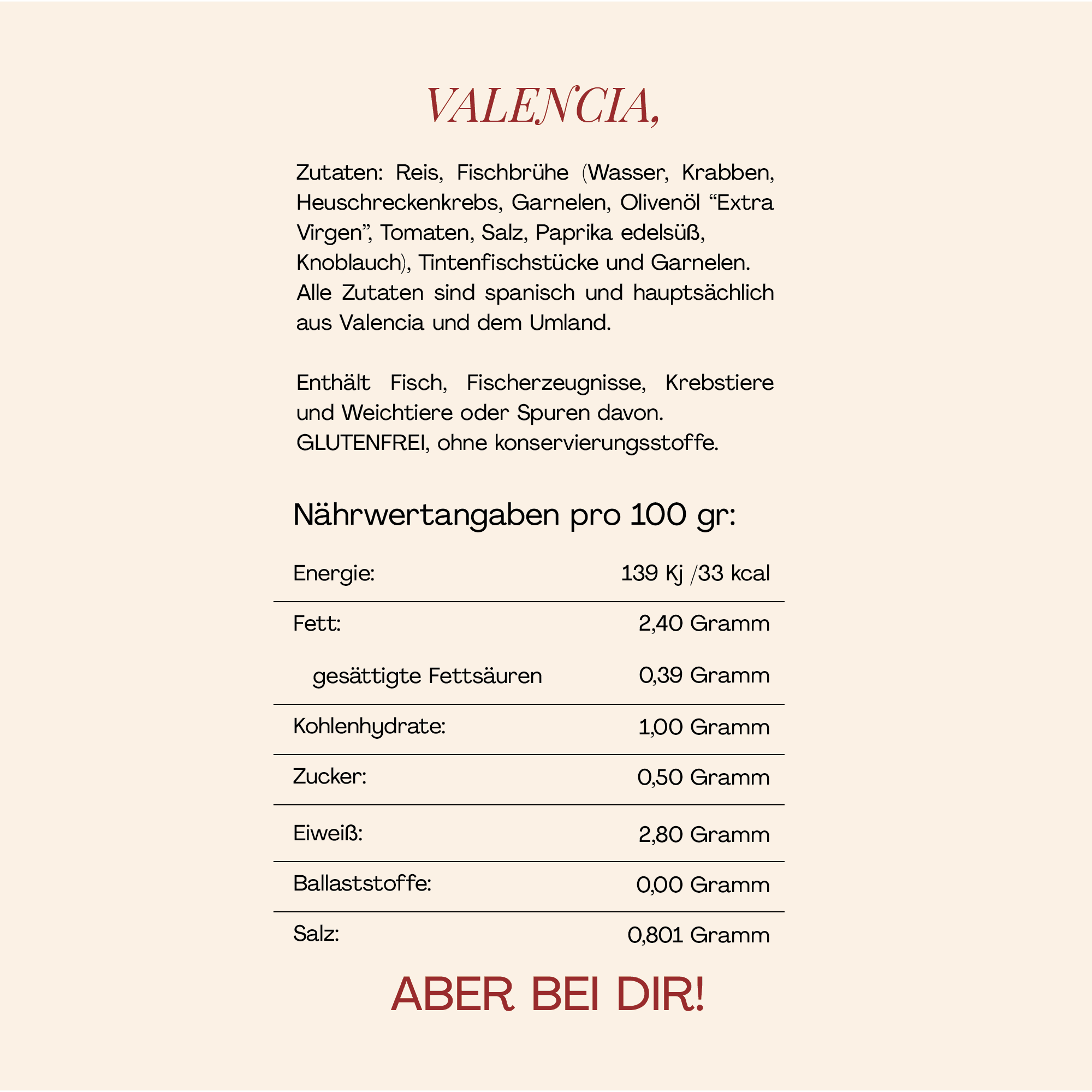 Arroz del Senyoret - El Paeller -  Nähwertangaben