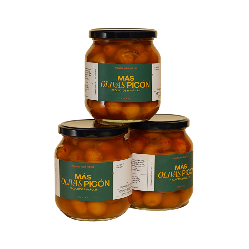 Más Olivas Picón. Eingelegte Grüne Oliven 3 x 650g