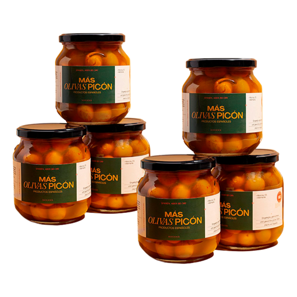 Más Olivas Picón. Eingelegte Grüne Oliven 6 x 650g